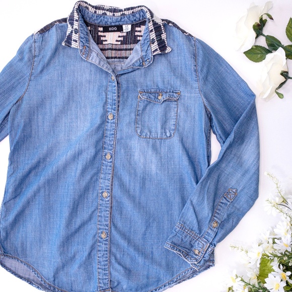 Urban Outfitters Tops - Urban Outfitters BDG Tribal Embroidered Chambray